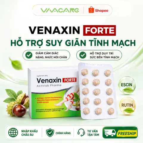 Viên Uống Hỗ Trợ Giảm Suy Giãn Tĩnh Mạch Venaxin FORTE Hộp 30 Viên, Nhập Khẩu