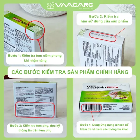 Viên Uống Hỗ Trợ Giảm Suy Giãn Tĩnh Mạch Venaxin FORTE Hộp 30 Viên, Nhập Khẩu