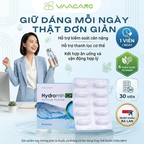 Combo 3 Hộp Hydromin OFF 90 Viên Từ 6 Thảo Dược Ba Lan - Hỗ Trợ Giảm Tích Nước, Detox, Cân Đối Vóc Dáng