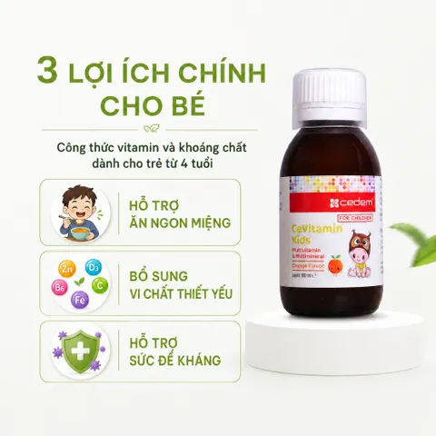 [Combo 3 Chai] Thực phẩm bảo vệ sức khỏe CeVitamin Kids 100ml