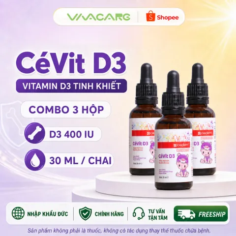 [Combo 3 Chai] CéVit D3 Drops D3 Cho Trẻ Sơ Sinh & Bé 0-8 Tuổi - Xương Chắc Khỏe Từ Đức