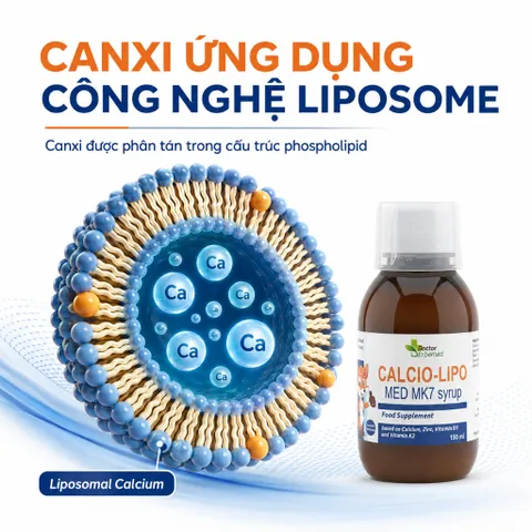 Siro Canxi Liposome Calcio-Lipo Med MK7 Cho Bé Từ 1 Tuổi, Tăng Chiều Cao 150ml