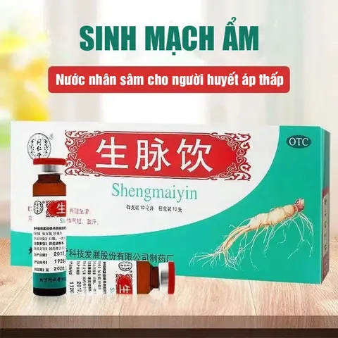 Sinh Mạch Ẩm, nước nhân sâm cho người huyết áp thấp, hộp 10 ống