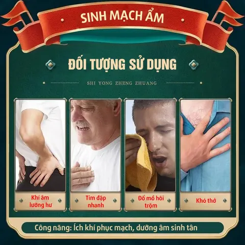 Sinh Mạch Ẩm, nước nhân sâm cho người huyết áp thấp, hộp 10 ống