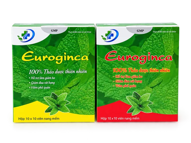 Viên Uống Giảm Ho Euroginca - Hộp 100 Viên Nang Mềm