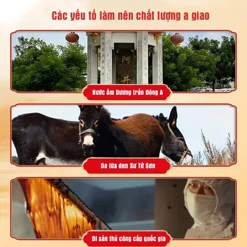 A Giao Phúc Bài, cao da lừa Sơn Đông thượng phẩm (có tách bán lẻ), đại bổ huyết dưỡng nhan, dạng hộp thiếc 250g