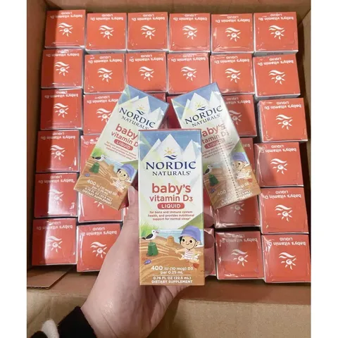 Vitamin D3 thuần tinh khiết Nordic Naturals lọ 22,5ml, Hỗ trợ phát triển hệ xương răng & nhịp giấc ngủ cho bé 0-12 tháng