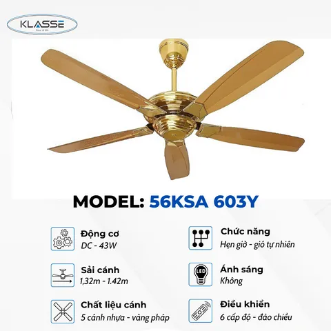 Quạt không đèn Klasse 56KSA 603Y