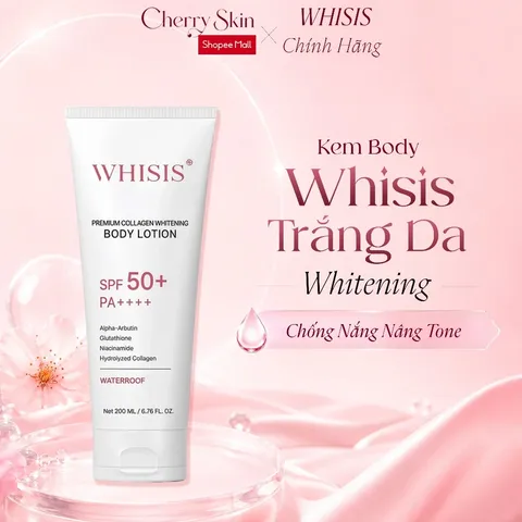 Kem Dưỡng Thể Chống Nắng Trắng Da Whisis GC SPF50+ PA++++ 200ml – Dưỡng Trắng, Nâng Tone Da Tự Nhiên