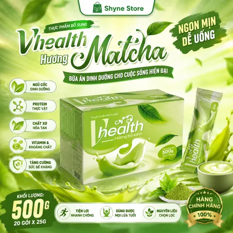 VHEALTH Vị Trà Xanh Matcha Chính Hãng | Bột Ngũ Cốc Dinh Dưỡng Bổ Sung Vitamin Khoáng Chất