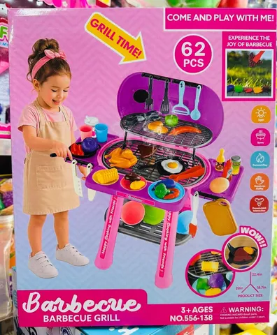 Bộ đồ chơi bếp vỉ nướng BBQ 2 tầng (Kids BBQ Grill Playset) gồm 62 chi tiết, có hiệu ứng đèn và phun sương 556-138