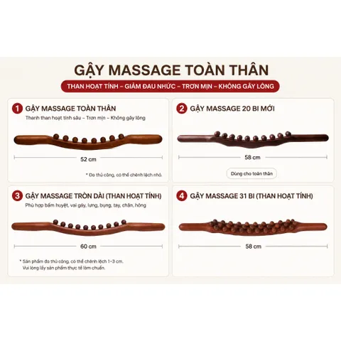 Gậy gỗ massage đả thông kinh lạc, giảm béo đánh tan mỡ bụng - gậy gỗ vạn năng massage dưỡng sinh