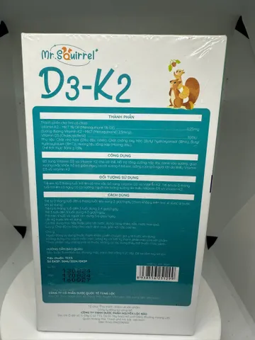 Mr.Squirrel D3K2 - Hỗ Trợ Tăng Cường Hấp Thu Canxi Cho Bé Từ 0 Tháng Tuổi (Dung Tích 30ml)
