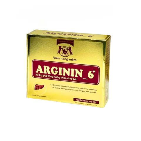 Viên Bổ Sung ARGININ 6+ Hỗ Trợ Bảo Vệ Gan, Hộp 60 Viên