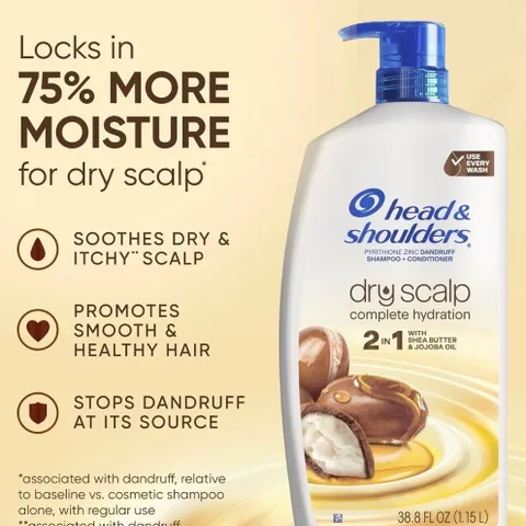 ✨ Dầu gội xả Head & Shoulders Dry Scalp Care 2-in-1 sạch gàu, cấp ẩm, giao nhanh 2h