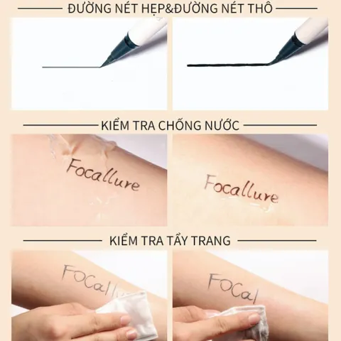 ✨ Kẻ mắt Focallure Superfine Liquid Eyeliner FA91 siêu mảnh, bền màu chính hãng