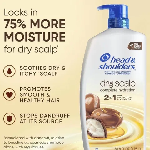 🧴 Dầu gội xả Head & Shoulders Dry Scalp Care 2-in-1 Mỹ dưỡng ẩm da đầu, chính hãng 400ml