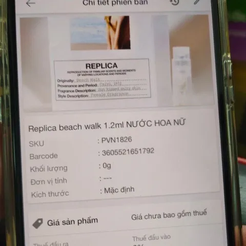 Replica beach walk 1.2 ml nước hoa nữ