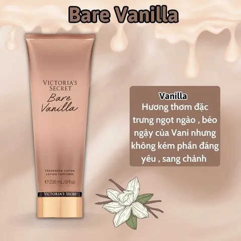 ( AUTH ) Sữa dưỡng thể Victoria's Secret Bare Vanilla Body Lotion 236ml fullsize