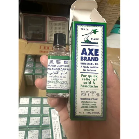 ( AUTH 14ML ) Dầu cây búa Singapore hay Dầu gió trắng Axe Brand Universal Oil