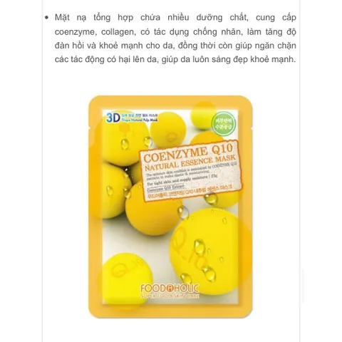 ( AUTH GIÁ 10 MASK ) Mặt Nạ 3D Foodaholic Shape Natural Pulp Mask Hàn Quốc SÉT 10 MASK HSD CUỐI NĂM 2026