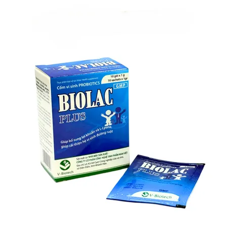 Cốm Vi Sinh BIOLAC PLUS Hộp 10 Gói _ Bổ Sung Lợi Khuẩn Và L-Lysine, Hỗ Trợ Cải Thiện Hệ Tiêu Hóa