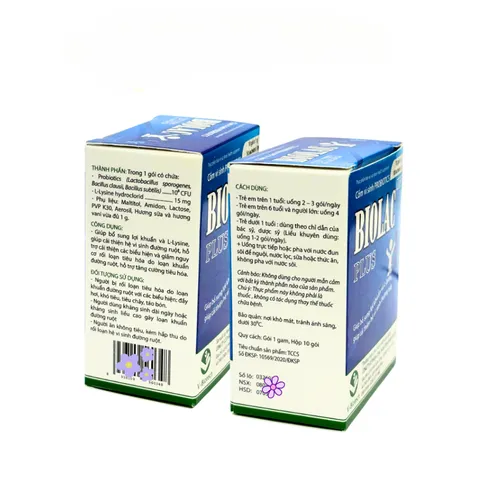 Cốm Vi Sinh BIOLAC PLUS Hộp 10 Gói _ Bổ Sung Lợi Khuẩn Và L-Lysine, Hỗ Trợ Cải Thiện Hệ Tiêu Hóa