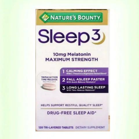 Viên uống Nature's Bounty Sleep 3 Maximum Strength |120 viên| Hỗ trợ đi vào giấc ngủ nhanh & Duy trì giấc ngủ sâu suốt đêm [S/P Chuẩn Mỹ]