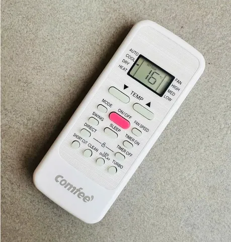 Remote Điều Hòa Comfee 2 Chiều Loại Ngắn – Điều Khiển Thay Thế, Phím Êm Nhạy – Kèm Pin