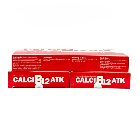Siro Ống Uống Calci B12 ATK Canxi Lactate Hộp 20 Ống - Bổ Sung Khoáng Chất Và Vitamin B1 B12