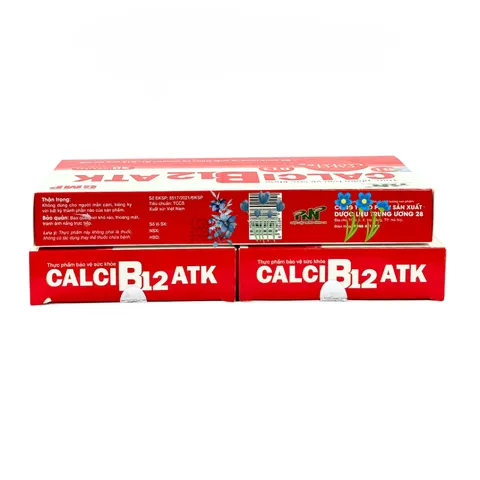 Siro Ống Uống Calci B12 ATK Canxi Lactate Hộp 20 Ống - Bổ Sung Khoáng Chất Và Vitamin B1 B12