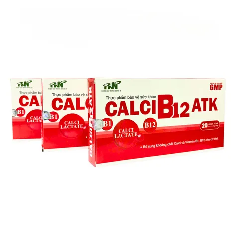 Siro Ống Uống Calci B12 ATK Canxi Lactate Hộp 20 Ống - Bổ Sung Khoáng Chất Và Vitamin B1 B12