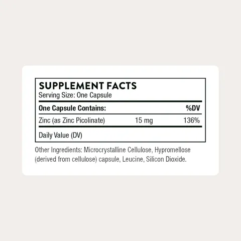 Thorne Zinc Picolinate - Bảo vệ tế bào khỏi lão hóa và hỗ trợ sức khỏe mắt tăng cường testosterone và phục hồi cơ sau tập luyện sản xuất Mỹ