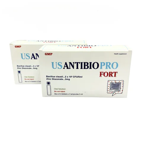 Men vi sinh Usantibio Pro Fort Hỗ Trợ Giảm tiêu chảy, táo bón, Chướng bụng - Hộp 20 ống