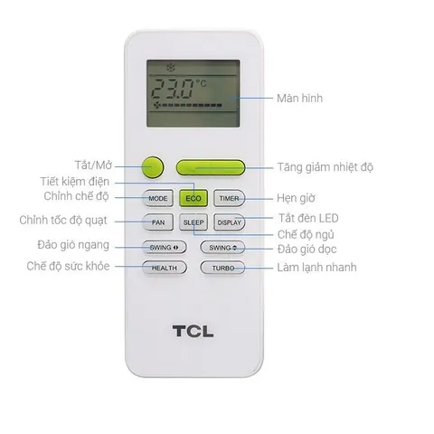 Remote Điều Hòa TCL GYKQ-52 Thay Thế Điều Khiển Máy Lạnh TCL Tặng Kèm Pin