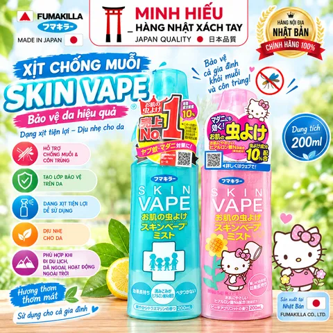 Bình Xịt Chống Muỗi Và Côn Trùng Cắn Cho Trẻ Nhỏ Skin Vape Fumakilla 200ml Nội Địa Nhật Bản - Tiện Dụng, Dễ Sử Dụng