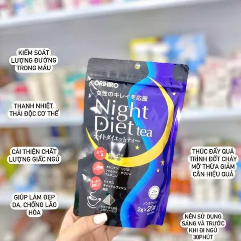 🍵 Trà Giảm Cân Orihiro Night Diet Tea Hỗ Trợ Đốt Mỡ Ban Đêm (20 Gói) - Giao Hỏa Tốc, Tiết Kiệm