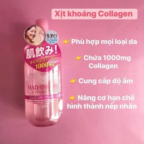 Xịt Khoáng Hadanomy Collagen Mist 250ml Dưỡng Ẩm Cho Da Mềm Mượt  - Hàng Nội Địa Nhật Bản