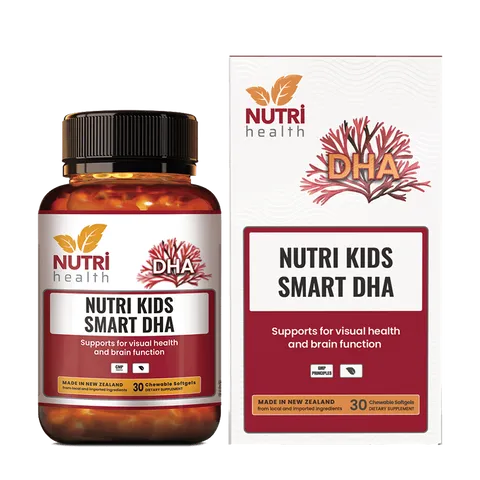 Viên DHA Tảo Biển Nutri Kids Smart DHA (30 Viên) - Bổ Sung Đầu Óc, Hỗ Trợ Phát Triển Thị Lực Cho Trẻ Nhỏ, Không Tanh, Thuần Chay
