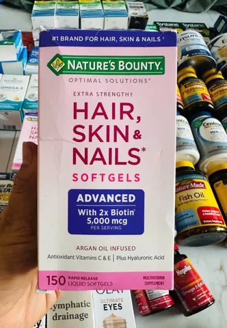 ￼Viên uống hỗ trợ da móng tóc hair skin nail 150 viên-Nature’s Bounty Hair Skin & Nail các loại