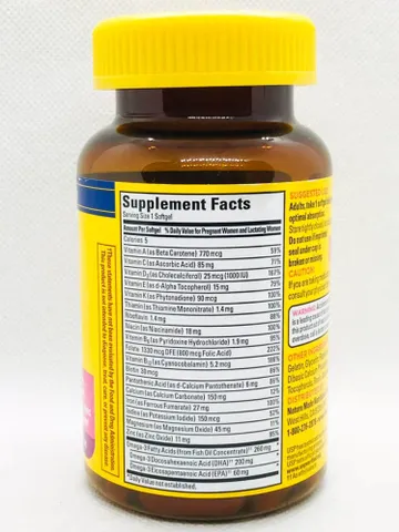 Viên uống Nature Made Postnatal Multi + DHA 200 mg DHA |60 viên| Hỗ trợ chuyên biệt dành cho phụ nữ sau sinh & đang cho con bú [SP Chuẩn Mỹ không tem]