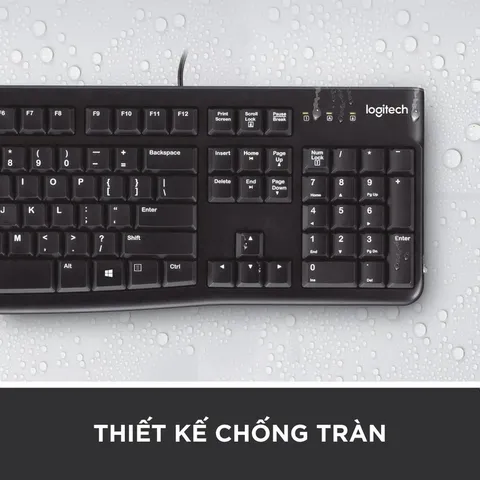 Bàn phím máy tính văn phòng có dây Logitech K120 Fullsize Cổng USB - Bảo hành 36 tháng