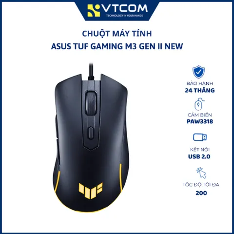 Chuột gaming có dây ASUS TUF M3 Gen II - Hàng chính hãng bảo hành 24 tháng