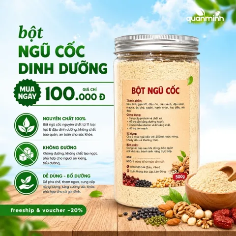 Bột Ngũ Cốc Dinh Dưỡng CAOFOOD - 11 Loại Hạt Tự Nhiên Đaklak, Không Chất Bảo Quản, Dễ Uống Cho Trẻ Em & Người Lớn