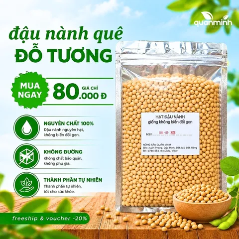Đậu Nành Quê 1KG - Hạt Đỗ Tương Không Biến Đổi Gen, Chứa Nhiều Dinh Dưỡng, Thay Thế Hạt Ăn Vặt Tốt Cho Sức Khỏe