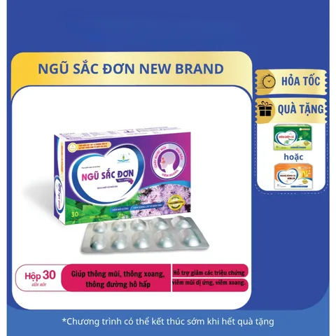 [Hộp 30 viên] NGŨ SẮC ĐƠN Tâm Dược hỗ trợ viêm mũi dị ứng, viêm xoang, thông xoang
