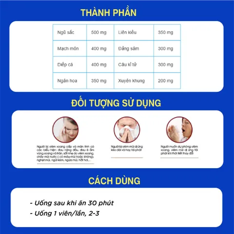 [Hộp 30 viên] NGŨ SẮC ĐƠN Tâm Dược hỗ trợ viêm mũi dị ứng, viêm xoang, thông xoang