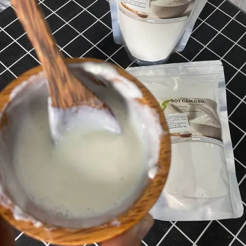 Bột Cám Gạo Làng Xanh Nguyên Chất Cám Gạo Sữa Mịn Dễ Pha Túi 500g Không Chất Bảo Quản Tự Nhiên