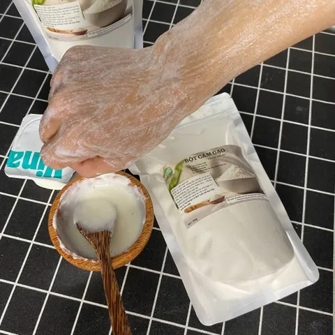 Bột Cám Gạo Làng Xanh Nguyên Chất Cám Gạo Sữa Mịn Dễ Pha Túi 500g Không Chất Bảo Quản Tự Nhiên