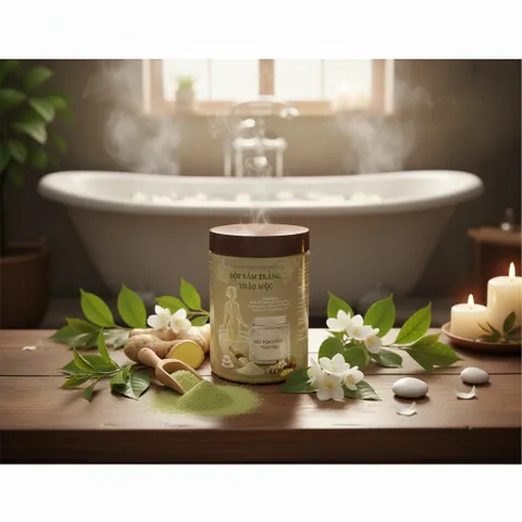 COMBO 2 HŨ BỘT TẮM THẢO MỘC 500G, bột tắm trắng thiên nhiên dưỡng body dưỡng da